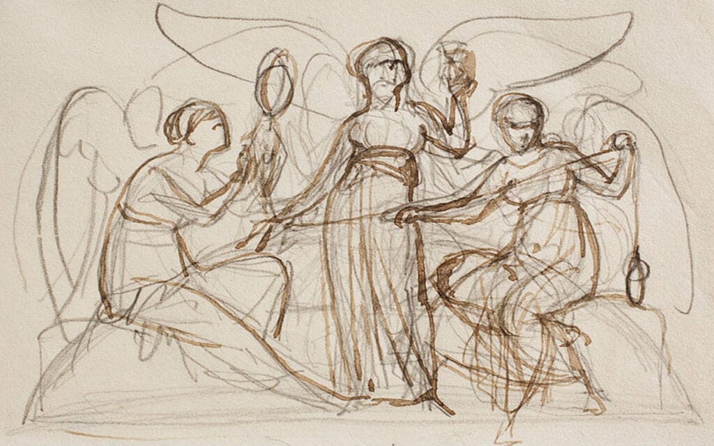 Drawing of The Fates by Bertel Thorvaldsen