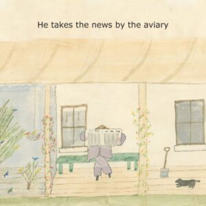 page 14 of Australia Felix shows a man reading The Argus newspaper