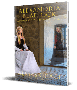 the cover of Alma's Grace Alexandria Blaelock shows a seated woman with a ghostly woman behind her