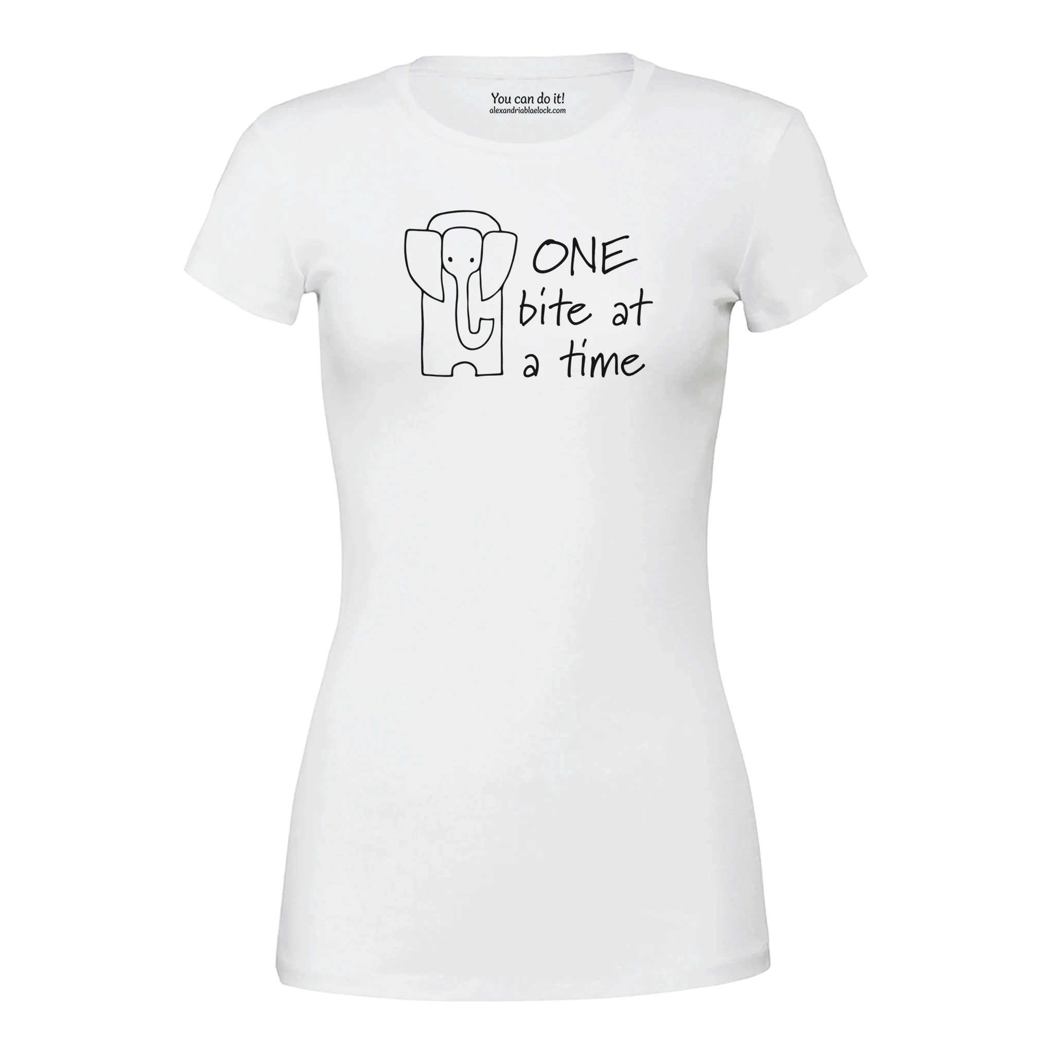 Elephant T-shirt Black text (WOMEN’S FIT)