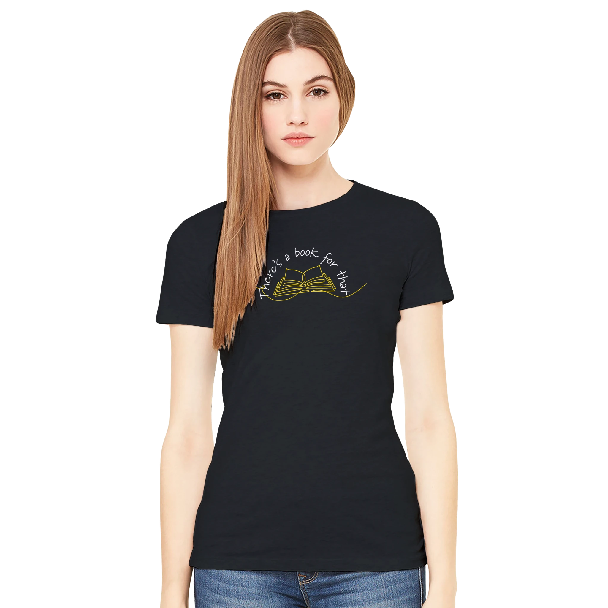 Book for that dark t-shirt white Text (WOMEN’S FIT)
